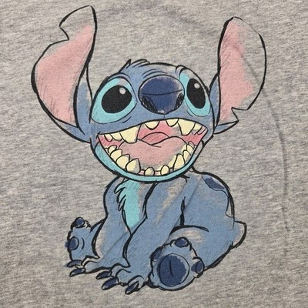 Disney LILO And Stitch T Shirt Women’s Size M Gray Short Sleeve Tee